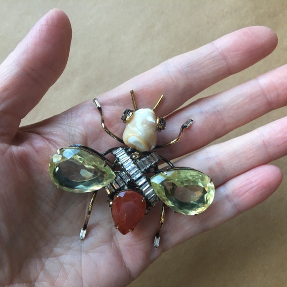 C&D JEWELRY Vintage Costume Bee Bug Fly Insect Beetle Brooch Pin Iradj Moini - Picture 5 of 11